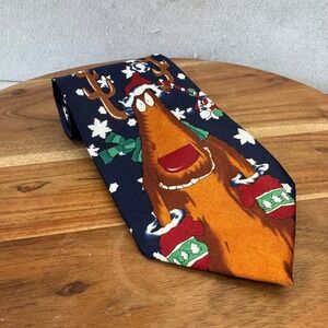 Novelty Christmas Tie‎ Reindeer Mittens Snowflake Holiday Party Mens
